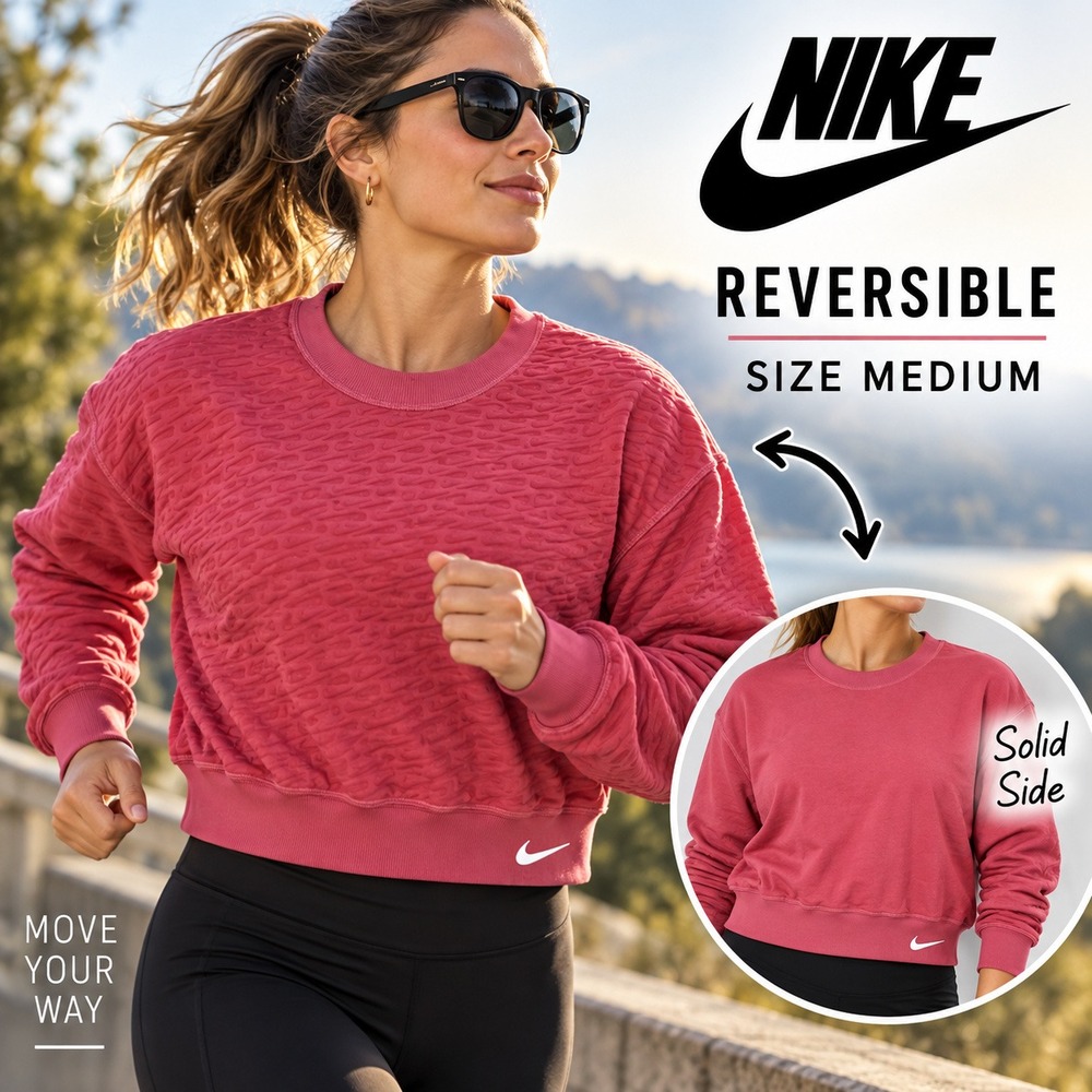 Nike Therma-Fit Element Reversible Sweatshirt Top Women M Gypsy Rose Running Gym